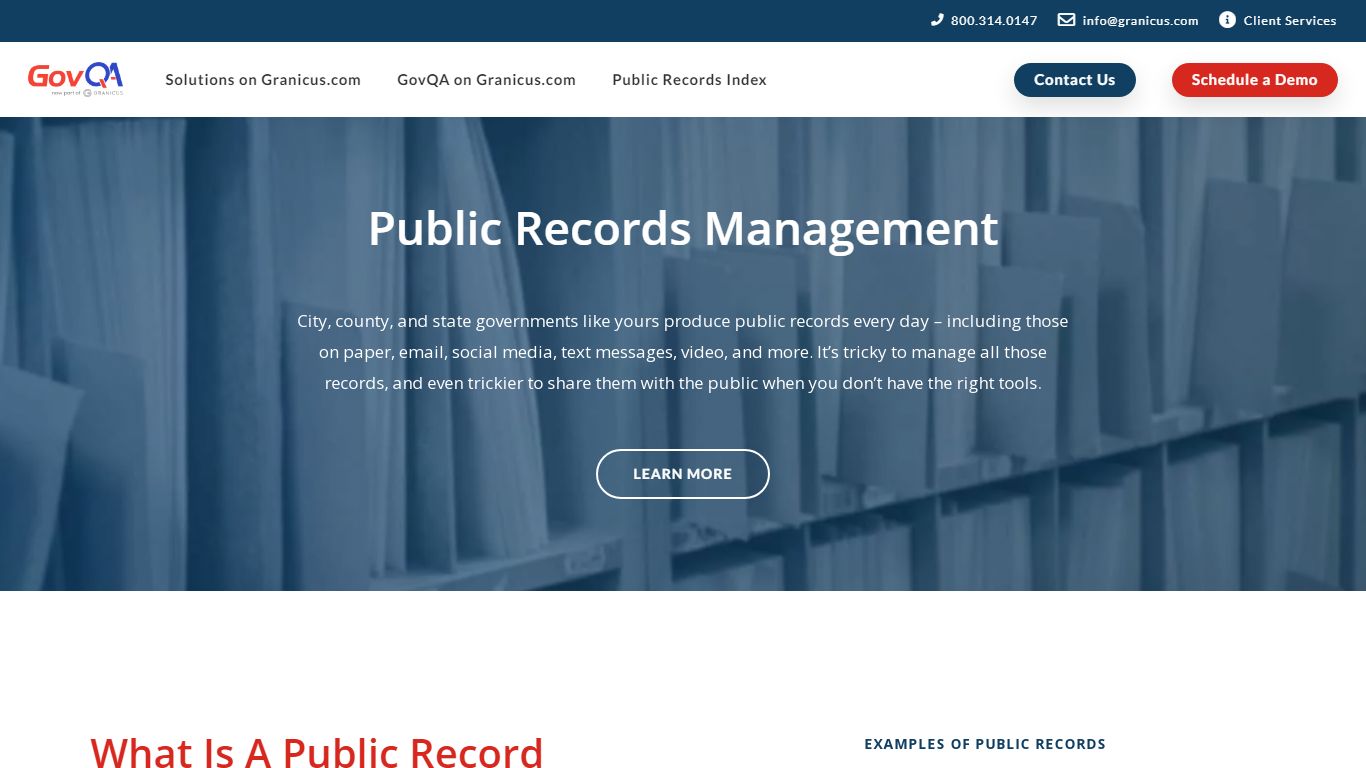 Public Records Management - GovQA - Now Part of Granicus